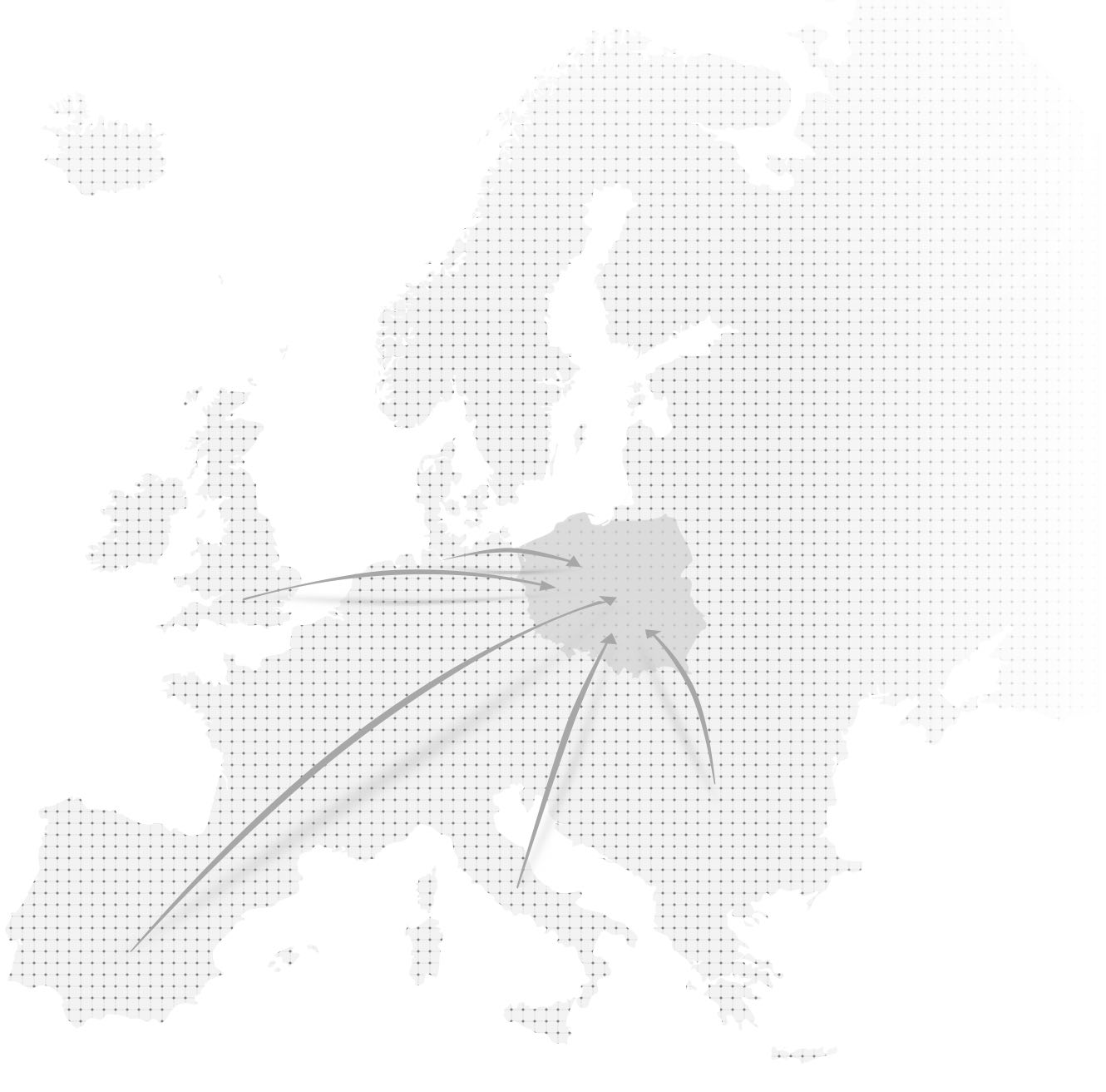 Europa Karte mit Pfeilen